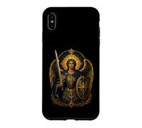 Saint Michael the Archangel Byzantine Baroque Blue Icon Art Case for iPhone XS Max