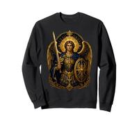 Saint Michael the Archangel Byzantine Baroque Blue Icon Art Sweatshirt