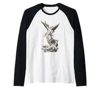Saint Michael The Archangel Defeating Satan Christian Raglan Baseball Tee