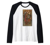 Saint Michael The Archangel Defeating Satan Christian Raglan Baseball Tee