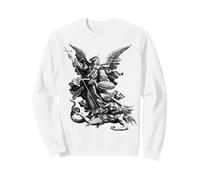 Saint Michael the Archangel Defeating Satan Christian Sweatshirt
