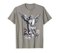 Saint Michael The Archangel Defeating Satan Christian T-Shirt