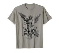 Saint Michael The Archangel Defeating Satan Christian T-Shirt