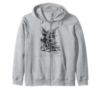 Saint Michael the Archangel Defeating Satan Christian Zip Hoodie