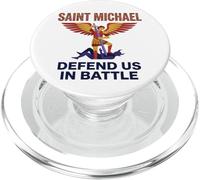 Saint Michael the Archangel Defend Us Modern Catholic St PopSockets PopGrip for MagSafe