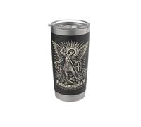Saint Michael the Archangel Defend Us Religious Engraving Stainless Steel Insulated Tumbler