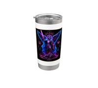 Saint Michael the Archangel Futuristic Dark Techno Icon Art Stainless Steel Insulated Tumbler