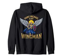 Saint Michael the Archangel is My Wingman Catholic Art St Zip Hoodie