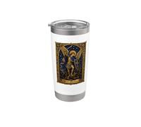 Saint Michael the Archangel Manuscript Style Icon Artwork Stainless Steel Insulated Tumbler