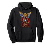 Saint Michael the Archangel Overpowering Demon Pullover Hoodie
