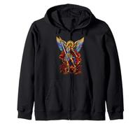 Saint Michael the Archangel Overpowering Demon Zip Hoodie