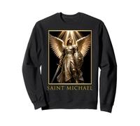 Saint Michael the Archangel Portrait Angelic Armor Art Sweatshirt