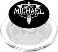 Saint Michael the Archangel Protect Us Catholic Men PopSockets PopGrip for MagSafe