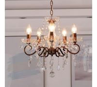 Saint Mossi Vintage Crystal Chandelier, Handcrafted Rust Dining Chandelier
