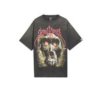 Saint Mxxxxxx X A Bathing Ape Skull Printed Cotton T-shirt - Black - M