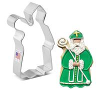 Saint Nicholas Cookie Cutter, 4" Old World Santa Claus Father Christmas St Nick Made in the USA by Ann Clark