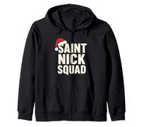 Saint Nick Vibes Santa Claus Hat Christmas Art Zip Hoodie
