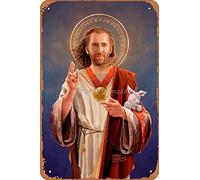 Saint Nicolas of Cage - Nic Cage Original Religious Painting Poster Metal Tin Sign Vintage 8x12 Inch