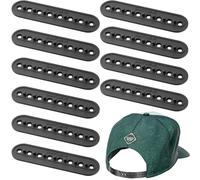 SAINT NIEVE 10 Pack Hat Size Extender, Adjustable Hat Buckle Replacement, TPR+PP Material, Half-Size Hat Adjuster for Fitted Caps, Baseball Hats, and More - Comfortable, Durable, Universal Fit, Black,