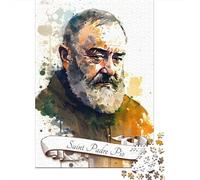 Saint Padre Pio 1000-Piece Puzzle for Adults, 38x26cm/1000pcs; Smooth White Card with Reduced Dust; Easy to Continue on Another Evening
