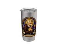 Saint Padre Pio Catholic Devotional Gothic Mosaic Icon Art Stainless Steel Insulated Tumbler