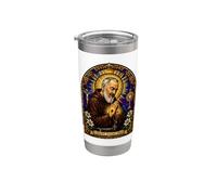Saint Padre Pio Catholic Devotional Gothic Mosaic Icon Art Stainless Steel Insulated Tumbler