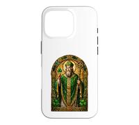 Saint Patrick Shamrock Bishop Sacred Irish Icon Art Faith Case for iPhone 16 Pro