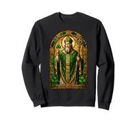 Saint Patrick Shamrock Bishop Sacred Irish Icon Art Faith Sweatshirt