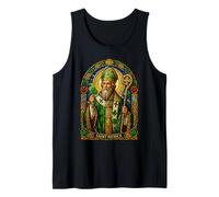 Saint Patrick Shamrock Cathedral Mosaic Sacred Icon Art Tank Top