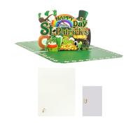 Saint Patrick's Day 3D Greeting Card,3D Popup With Ireland Motif,Irish Thematic Pop Up Card - For Women Mom Daughter Sister Wife Adult Son Friend Girl Dad Boy Husband Kids Party School Classroom
