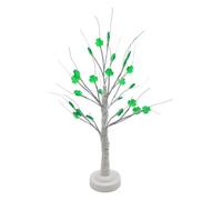 Saint Patrick's Day Glowing Shamrock Tree Lamp, Led Table Centerpiece, Green Irish llucky Clover Light, Battery Powered Decorative Tree | Suitable for Wedding Birthday Christmas Thanksgiving Desk