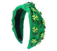 Saint Patrick's Day Headband | Rhinestone Stones and Irish Celtic Pattern - 's St. Patrick's Day Headband - Daily Use Makeup Girls Christmas Party