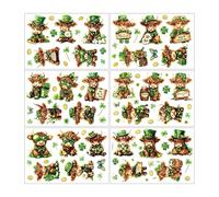 Saint Patrick's Day Stickers | Cute Reusable PVC Festive Party Decorations - Cow and Decals - For Water Bottle Notebook Diary Scrapbook Window Cards