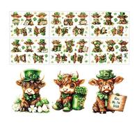 Saint Patrick's Day Stickers Cute Reusable PVC Party Decorations Cow Decals for Notebook Computer Bottle Journal Scrapbook