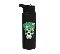 Saint Patty's Day Dia De Los Muertos Irish Sugar Ireland Stainless Steel Insulated Water Bottle