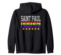 Saint Paul Pride Gay Lesbian Queer LGBT Rainbow Flag Zip Hoodie