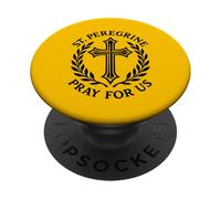 Saint Peregrine Pray For Us Catholic Cross Religious PopSockets Adhesive PopGrip
