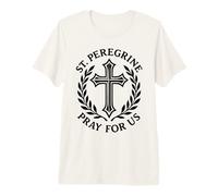 Saint Peregrine Pray for Us Catholic Cross Religious Premium T-Shirt