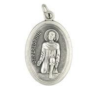 Saint Peregrine Relic Medal Pendant | Third Class Relic Cloth | Patron Saint of Those with Severe Illnesses | Great Catholic Gift for Confirmation | Made in Italy, Metal, No Gemstone