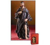 Saint Peregrine Statue Resin Figurine with Prayer Gift Box, 4 Inch
