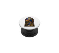 Saint Peter Keys Rooster Gothic Cathedral Mosaic Art Icon PopSockets Adhesive PopGrip