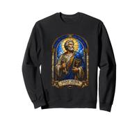 Saint Peter Stained Glass Design Christian Apostle Art Sweatshirt