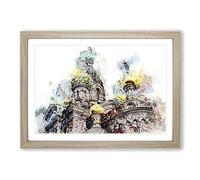 Saint Petersburg Cathedral in Russia in Abstract Framed Print | A2 Oak Framed Wall Art | Ready to Hang | Abstract Cityscape Picture | Living Room Bedroom Lounge Office