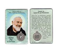 Saint Pio Padre Pio Prayer Card Prayer Card Patronage Healing Pain Sick with Medal