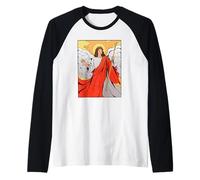 Saint Raphael The Archangel Art Portrait Religious Art Saint Raglan Baseball Tee