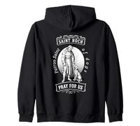 Saint Roch Patron of Dogs Icon Art for Catholic Faith Zip Hoodie