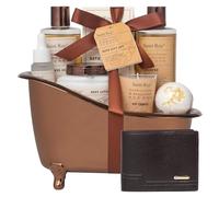 Saint Roy 9 Piece Spa Kit Birthday Gift for Men with Cedar Bergamot Aromas Bath Set and Shower Gift Basket Gift for Men K