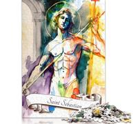 Saint Sebastian Catholic 1000 Piece Puzzles For Adults Creative Rectangular Wooden Puzzle Jigsaw for Friends Family 1000pcs (75x50cm)