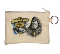 Saint Seraphim Rose Inspiration Key Chain Coin Purse Beige