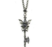 Saint St Benedict of Nursia Patron Against Angel Evil Key Pendant Necklace for Men, Jewelry, Devil Key, 23.7inch Chain
